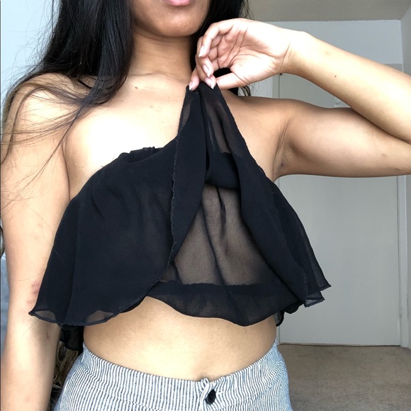 Sheer Ruffled Tube Top - Picture 2 of 2